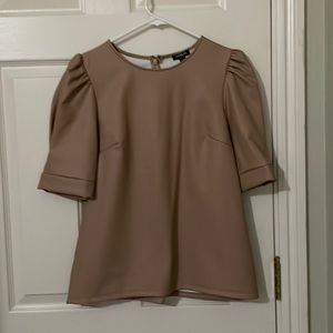 Pleather puff sleeve top